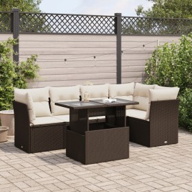 Set sofás de jardín 6 piezas y cojines ratán sintético marrón by , Garden sets - Ref: Foro24-3326164, Price: 453,06 €, Discou...
