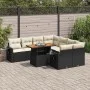 Set de sofás de jardín con cojines 9 pzas ratán sintético negro by , Garden sets - Ref: Foro24-3327129, Price: 585,49 €, Disc...