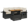 Set de muebles de jardín 5 pzas y cojines ratán sintético negro by , Garden sets - Ref: Foro24-3327143, Price: 373,02 €, Disc...