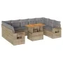 Juego de sofás jardín con cojines beige 10 pzas ratán sintético by , Garden sets - Ref: Foro24-3327195, Price: 711,60 €, Disc...
