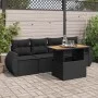 Set de muebles de jardín 5 pzas y cojines ratán sintético negro de , Conjuntos de jardín - Ref: Foro24-3327205, Precio: 365,1...