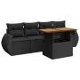 Set de muebles de jardín 5 pzas y cojines ratán sintético negro de , Conjuntos de jardín - Ref: Foro24-3327205, Precio: 365,1...
