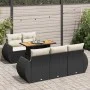 Set de sofás de jardín 6 piezas y cojines ratán sintético negro de , Conjuntos de jardín - Ref: Foro24-3327213, Precio: 483,6...