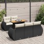 Set de sofás de jardín 6 piezas y cojines ratán sintético negro by , Garden sets - Ref: Foro24-3327213, Price: 473,72 €, Disc...