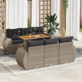 Set de sofás de jardín 7 pzas con cojines ratán sintético gris von , Gartensets - Ref: Foro24-3327224, Preis: 535,91 €, Rabat...