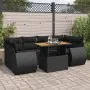 Set de sofás de jardín 7 pzas con cojines ratán sintético negro by , Garden sets - Ref: Foro24-3327226, Price: 518,78 €, Disc...