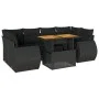 Set de sofás de jardín 7 pzas con cojines ratán sintético negro by , Garden sets - Ref: Foro24-3327226, Price: 518,78 €, Disc...