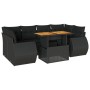 Set de sofás de jardín 7 pzas con cojines ratán sintético negro von , Gartensets - Ref: Foro24-3327226, Preis: 537,09 €, Raba...