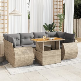 Set sofás de jardín 7 piezas y cojines ratán sintético beige von , Gartensets - Ref: Foro24-3327230, Preis: 534,58 €, Rabatt: %