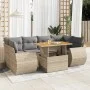 Set sofás de jardín 7 piezas y cojines ratán sintético beige von , Gartensets - Ref: Foro24-3327230, Preis: 526,51 €, Rabatt: %