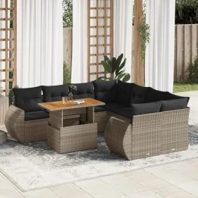 Set de sofás de jardín con cojines 9 pzas ratán sintético gris by , Garden sets - Ref: Foro24-3327245, Price: 616,94 €, Disco...