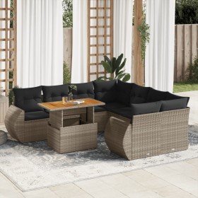 Set de sofás de jardín con cojines 9 pzas ratán sintético gris by , Garden sets - Ref: Foro24-3327245, Price: 616,53 €, Disco...