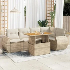 Juego de sofás jardín con cojines 6 pzas ratán sintético beige by , Garden sets - Ref: Foro24-3327264, Price: 516,95 €, Disco...