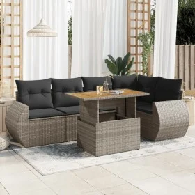 Set de muebles de jardín 6 pzas y cojines ratán sintético gris by , Garden sets - Ref: Foro24-3327266, Price: 440,82 €, Disco...