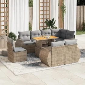 Set de sofás de jardín con cojines 9 pzas ratán sintético beige by , Garden sets - Ref: Foro24-3327279, Price: 741,33 €, Disc...