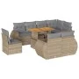 Set de sofás de jardín con cojines 9 pzas ratán sintético beige by , Garden sets - Ref: Foro24-3327279, Price: 741,33 €, Disc...