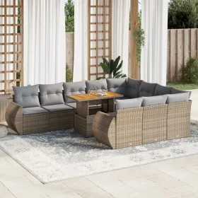Set de sofás de jardín 11pzas con cojines ratán sintético beige von , Gartensets - Ref: Foro24-3327314, Preis: 798,30 €, Raba...