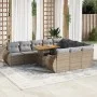Set de sofás de jardín 11pzas con cojines ratán sintético beige by , Garden sets - Ref: Foro24-3327314, Price: 798,30 €, Disc...