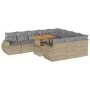Set de sofás de jardín 11pzas con cojines ratán sintético beige by , Garden sets - Ref: Foro24-3327314, Price: 798,30 €, Disc...