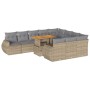Set de sofás de jardín 11pzas con cojines ratán sintético beige by , Garden sets - Ref: Foro24-3327314, Price: 811,04 €, Disc...