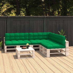 Cojines para sofá de palets 7 piezas verde