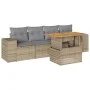 Juego de sofás jardín con cojines 5 pzas ratán sintético beige by , Garden sets - Ref: Foro24-3327321, Price: 397,17 €, Disco...