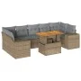 Set de sofás de jardín y cojines 8 piezas ratán sintético beige by , Garden sets - Ref: Foro24-3327349, Price: 594,90 €, Disc...