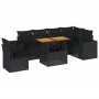 Set de sofás de jardín 7 pzas con cojines ratán sintético negro de , Conjuntos de jardín - Ref: Foro24-3327380, Precio: 511,5...
