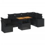 Set de sofás de jardín 7 pzas con cojines ratán sintético negro by , Garden sets - Ref: Foro24-3327380, Price: 521,46 €, Disc...
