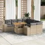 Set de sofás de jardín con cojines 9 pzas ratán sintético beige by , Garden sets - Ref: Foro24-3327356, Price: 674,53 €, Disc...