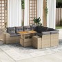 Set de sofás de jardín con cojines 9 pzas ratán sintético beige von , Gartensets - Ref: Foro24-3327356, Preis: 662,12 €, Raba...