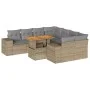 Set de sofás de jardín con cojines 9 pzas ratán sintético beige by , Garden sets - Ref: Foro24-3327356, Price: 674,53 €, Disc...