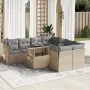 Set de sofás de jardín con cojines 9 pzas ratán sintético beige von , Gartensets - Ref: Foro24-3326130, Preis: 626,36 €, Raba...