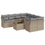 Set de sofás de jardín con cojines 9 pzas ratán sintético beige de , Conjuntos de jardín - Ref: Foro24-3326130, Precio: 637,2...