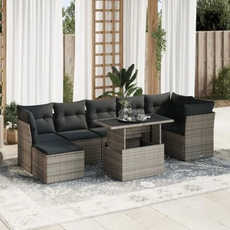Set de sofás de jardín y cojines 8 piezas ratán sintético gris von , Gartensets - Ref: Foro24-3326201, Preis: 515,88 €, Rabat...