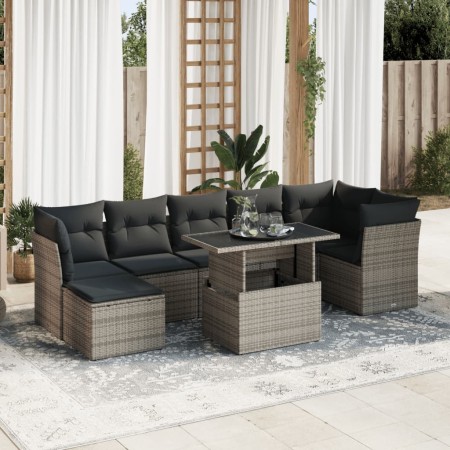 Set de sofás de jardín y cojines 8 piezas ratán sintético gris by , Garden sets - Ref: Foro24-3326201, Price: 531,65 €, Disco...