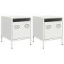Mesitas de noche 2 unidades acero blanco 35x39x43,5 cm de , Mesitas de noche - Ref: Foro24-851255, Precio: 74,61 €, Descuento: %
