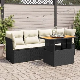 Set de muebles de jardín 5 pzas y cojines ratán sintético negro by , Garden sets - Ref: Foro24-3326877, Price: 337,09 €, Disc...