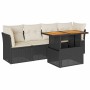 Set de muebles de jardín 5 pzas y cojines ratán sintético negro von , Gartensets - Ref: Foro24-3326877, Preis: 341,97 €, Raba...