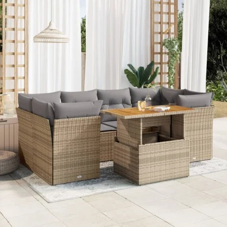 Set sofás de jardín 7 piezas y cojines ratán sintético beige von , Gartensets - Ref: Foro24-3326894, Preis: 497,92 €, Rabatt: %