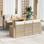 Juego de sofás jardín con cojines 6 pzas ratán sintético beige von , Gartensets - Ref: Foro24-3326991, Preis: 530,77 €, Rabat...