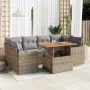 Set sofás de jardín 7 piezas y cojines ratán sintético beige de , Conjuntos de jardín - Ref: Foro24-3327006, Precio: 539,48 €...