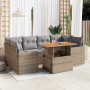Set sofás de jardín 7 piezas y cojines ratán sintético beige von , Gartensets - Ref: Foro24-3327006, Preis: 539,87 €, Rabatt: %