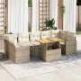 Set de sofás de jardín y cojines 8 piezas ratán sintético beige by , Garden sets - Ref: Foro24-3327012, Price: 588,92 €, Disc...
