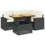 Set de muebles de jardín 5 pzas y cojines ratán sintético negro von , Gartensets - Ref: Foro24-3327031, Preis: 362,12 €, Raba...