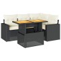 Set de muebles de jardín 5 pzas y cojines ratán sintético negro von , Gartensets - Ref: Foro24-3327031, Preis: 375,78 €, Raba...