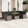 Set de sofás de jardín y cojines 10 pzas ratán sintético gris by , Garden sets - Ref: Foro24-3327084, Price: 657,99 €, Discou...