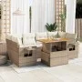 Set sofás de jardín 7 piezas y cojines ratán sintético beige von , Gartensets - Ref: Foro24-3327117, Preis: 575,69 €, Rabatt: %