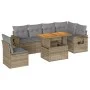 Set sofás de jardín 7 piezas y cojines ratán sintético beige by , Garden sets - Ref: Foro24-3327160, Price: 515,53 €, Discoun...