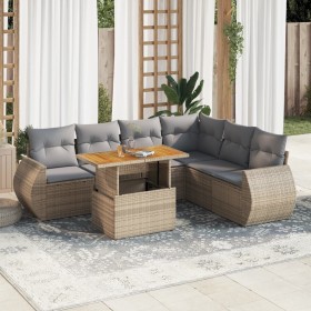 Set sofás de jardín 7 piezas y cojines ratán sintético beige von , Gartensets - Ref: Foro24-3327272, Preis: 520,49 €, Rabatt: %